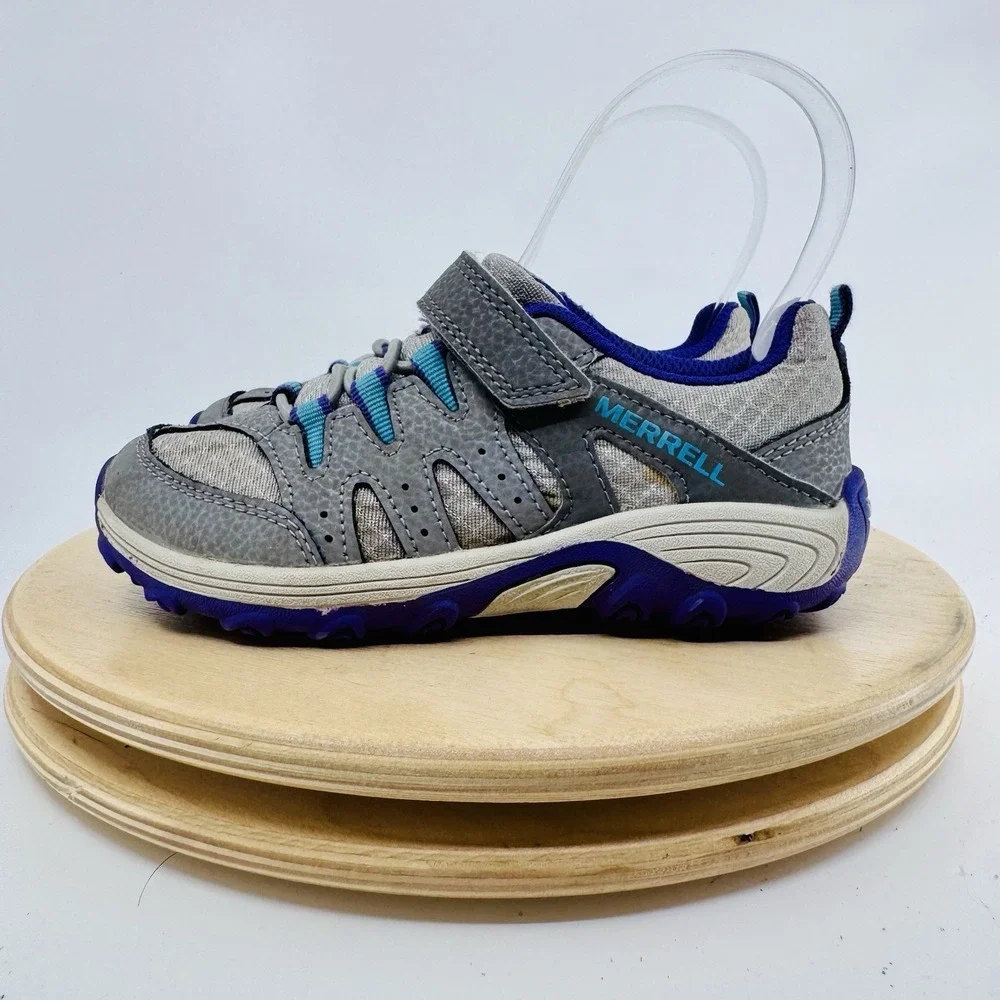 Merrell Trail Chaser Waterproof Shoes Kids 11 Gray Purple Hiking Sneakers